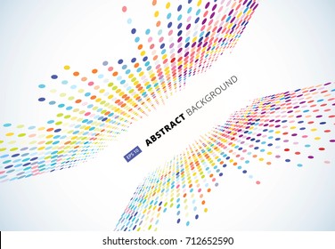 Abstract Colorful Halftone Texture Dots Perspective Pattern. Vector Illustration