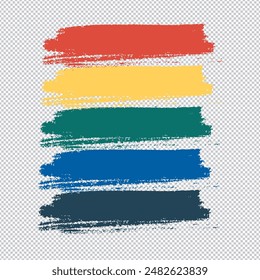 Abstract Colorful hand drawing brash elements object vector illustration elements isolated on transparent background