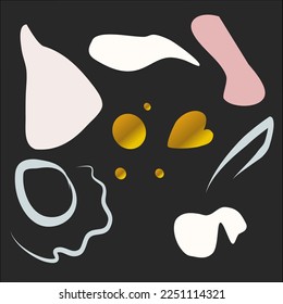 Abstract colorful hand drawn organic shape. Colorful background with doodle nature forms. Colored drawn objects in vector