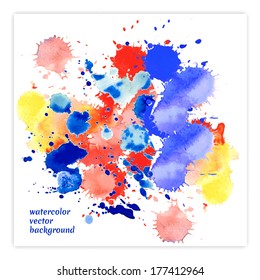 Abstract colorful hand drawn watercolor background,vector illustration. 