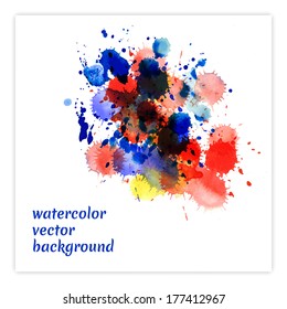 Abstract colorful hand drawn watercolor background,vector illustration. 