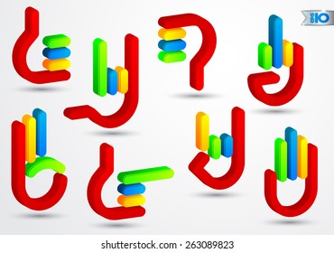 Abstract colorful hand gestures
