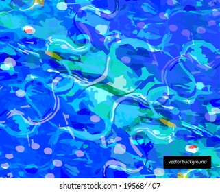 Abstract colorful hand painted background. Watercolor painting on paper. Chaotic texture in bright colors. Vector format. Design element for poster, banner, scrapbook.
