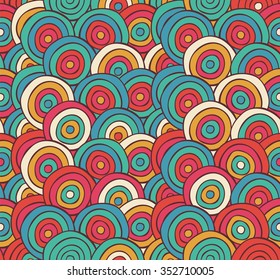 Abstract Colorful Hand Sketched Scribble Circles Background Pattern. Vector Illustration. Pattern Swatch.  