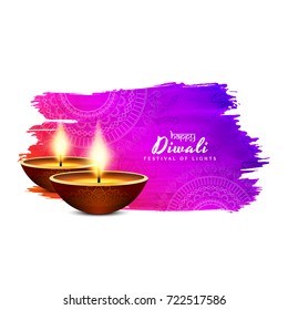 Abstract colorful Happy Diwali watercolor background