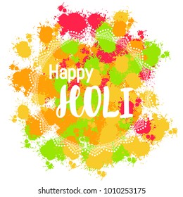 Abstract colorful Happy Holi background for Festival of Colors c