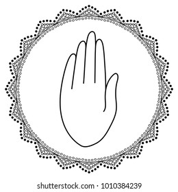 Abstract colorful Happy Holi background with hand for Festival of Colors celebration greetings vector illustration