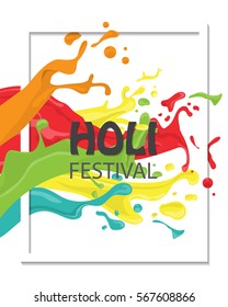 abstract colorful Happy Holi background, vector illustration