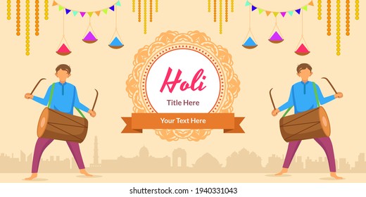 Abstract colorful Happy Holi graphic template for personal and corporate greeting card. Happy holi banner ideal for big sale offer.