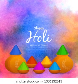 Abstract colorful Happy Holi greeting background design