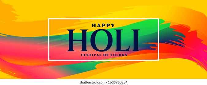 abstract colorful happy holi indian festival banner