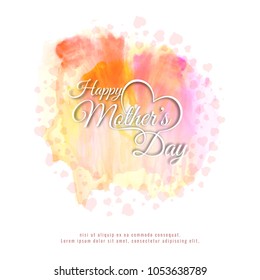 Abstract colorful Happy Mother's day watercolor background