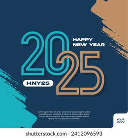 Abstract colorful happy new year 2025.