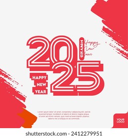 Abstract colorful happy new year 2025.