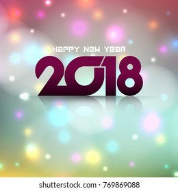 Abstract colorful Happy New Year 2018 background
