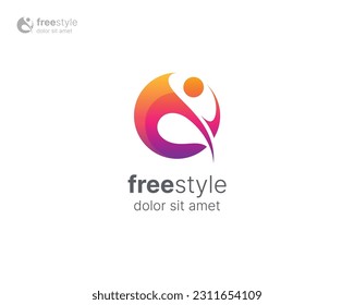 Abstract colorful health people logo