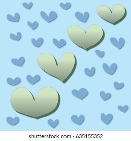 abstract colorful heart on a blue background