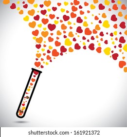 abstract colorful heart symbols created from test tube. This vector graphic also represents valentine's day, unlimited, love, unconditional love, infinite love, etc