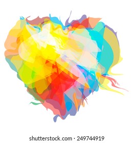 Abstract colorful heart vector illustration. Isolated on white background.