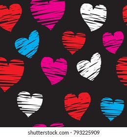 abstract colorful hearts seamless background