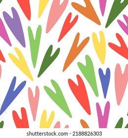 Abstract colorful hearts. Seamless pattern. Vector illustration. Simple background