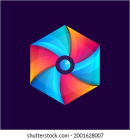 Abstract Colorful Hex Logo Template