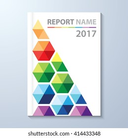 Abstract colorful hexagon background. Cover design template layout in A4 size for annual report, brochure, flyer, vector illustration