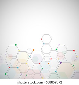 Abstract colorful hexagon background , Technology polygonal concept