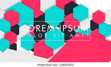 abstract colorful hexagon background vector design with shadow