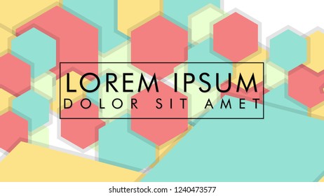 abstract colorful hexagon background vector design with shadow