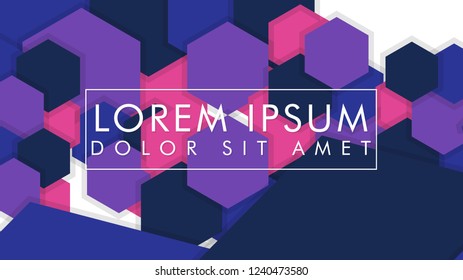 abstract colorful hexagon background vector design with shadow