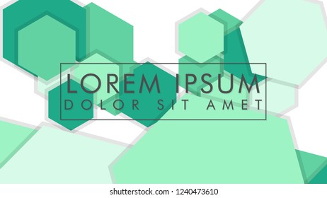 abstract colorful hexagon background vector design with shadow and color green gradient