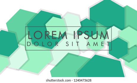 abstract colorful hexagon background vector design with shadow and color green gradient