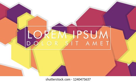 abstract colorful hexagon background vector design with shadow