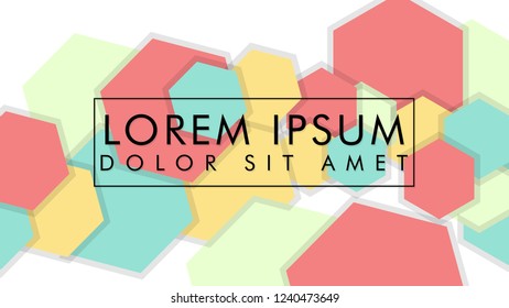 abstract colorful hexagon background vector design with shadow