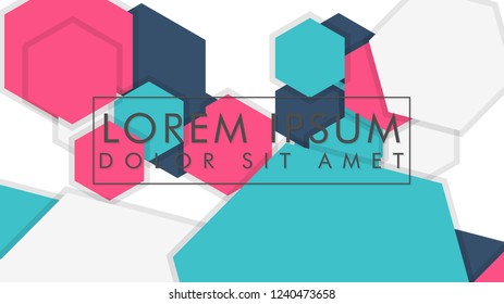 abstract colorful hexagon background vector design with shadow