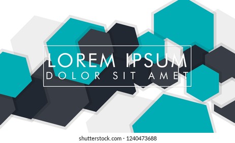 abstract colorful hexagon background, vector design with shadow