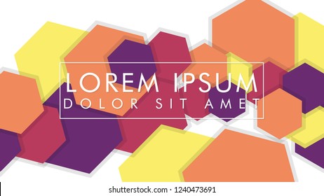 abstract colorful hexagon background vector design with shadow