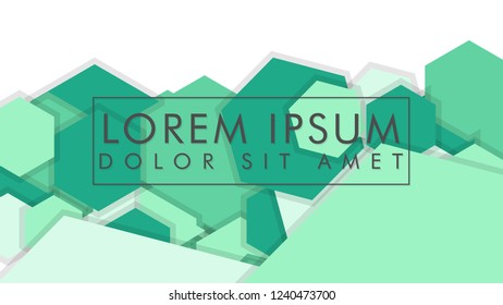 abstract colorful hexagon background vector design with shadow and color green gradient