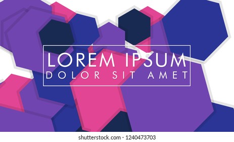 abstract colorful hexagon background vector design with shadow