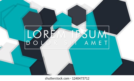 abstract colorful hexagon background, vector design with shadow