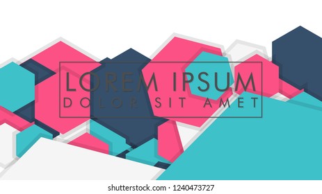 abstract colorful hexagon background vector design with shadow