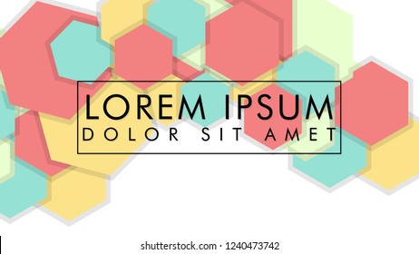 abstract colorful hexagon background vector design with shadow