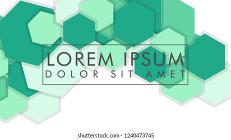 abstract colorful hexagon background vector design with shadow and color green gradient