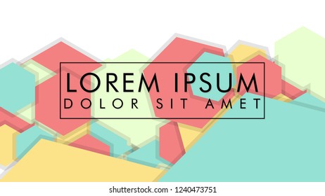 abstract colorful hexagon background vector design with shadow