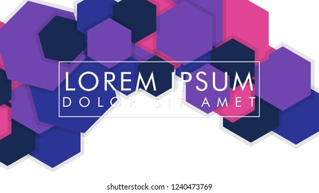 abstract colorful hexagon background vector design with shadow