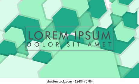 abstract colorful hexagon background vector design with shadow and color green gradient