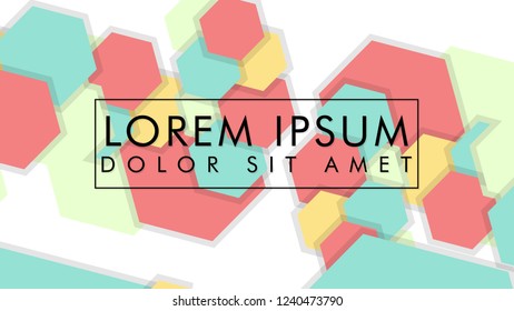 abstract colorful hexagon background vector design with shadow