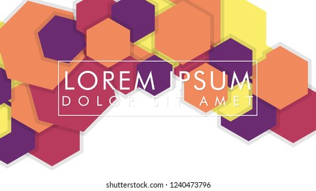 abstract colorful hexagon background vector design with shadow