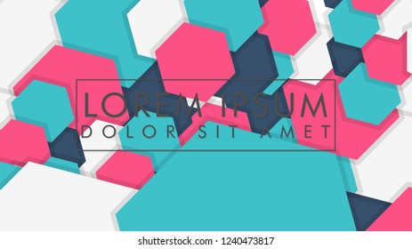 abstract colorful hexagon background vector design with shadow